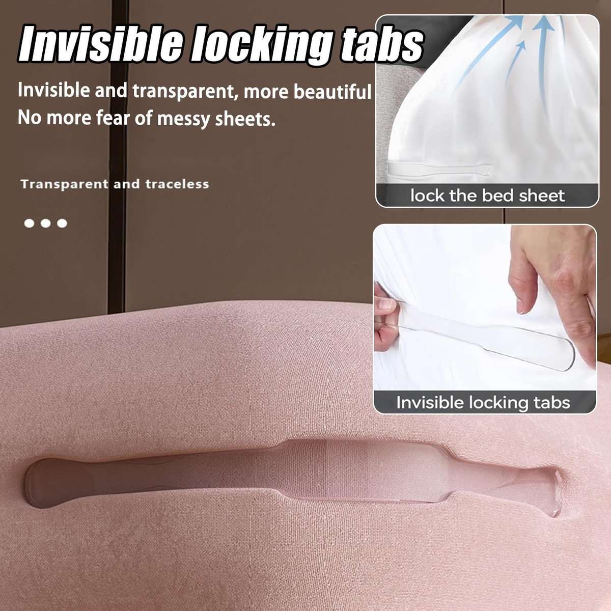 Bed Sheet Holder  Corner Locking Clips - White