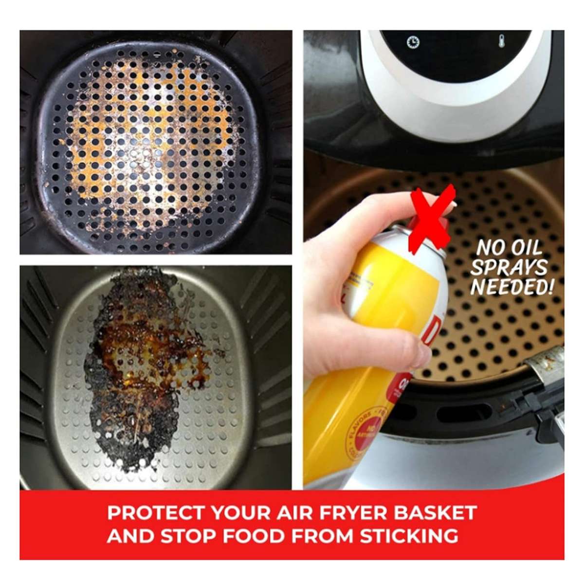 easiClean Reusable Air Fryer Mat - Square/Grey