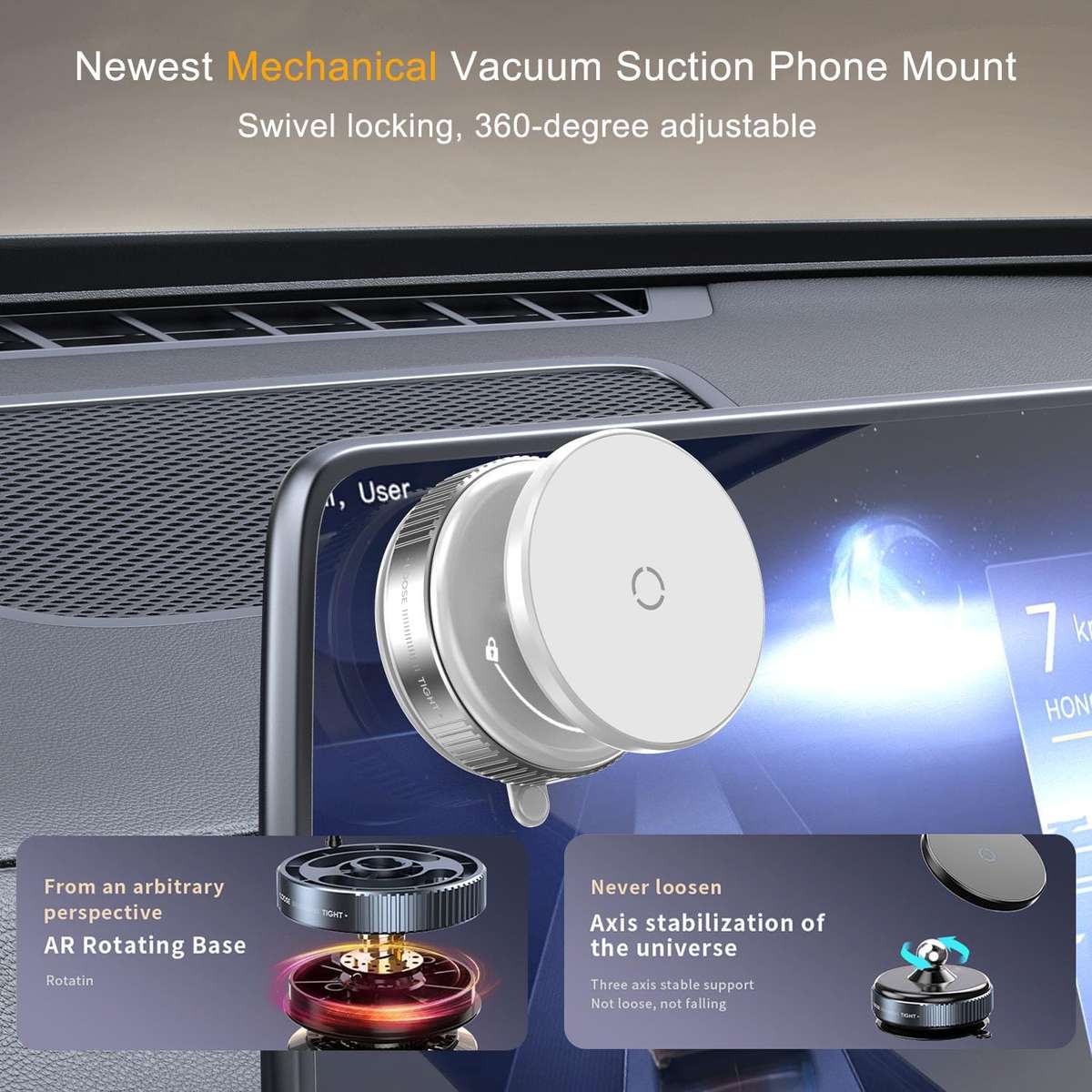 LockGrip Vacuum Magnetic Mount - White