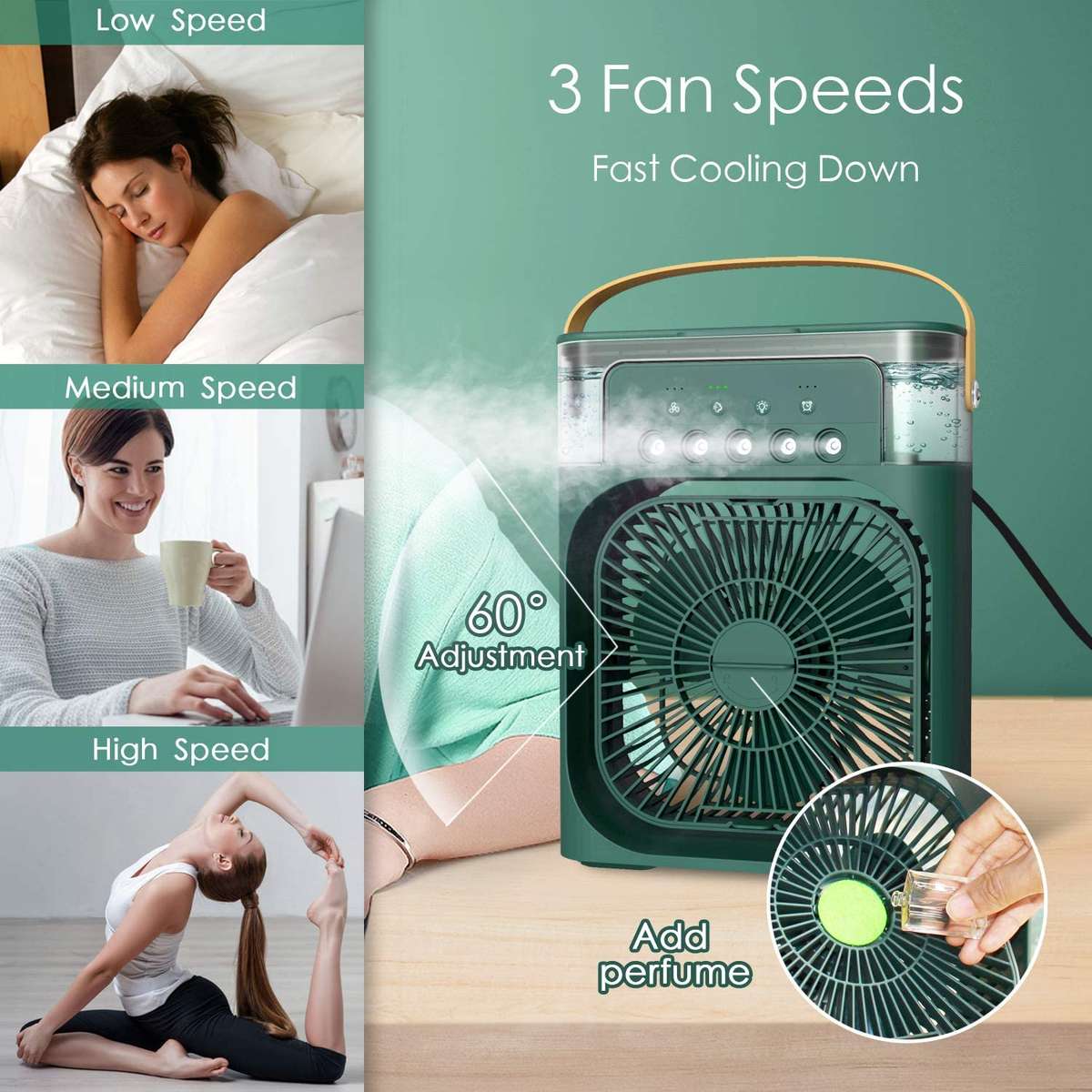 Portable Air Conditioner Fan/Black