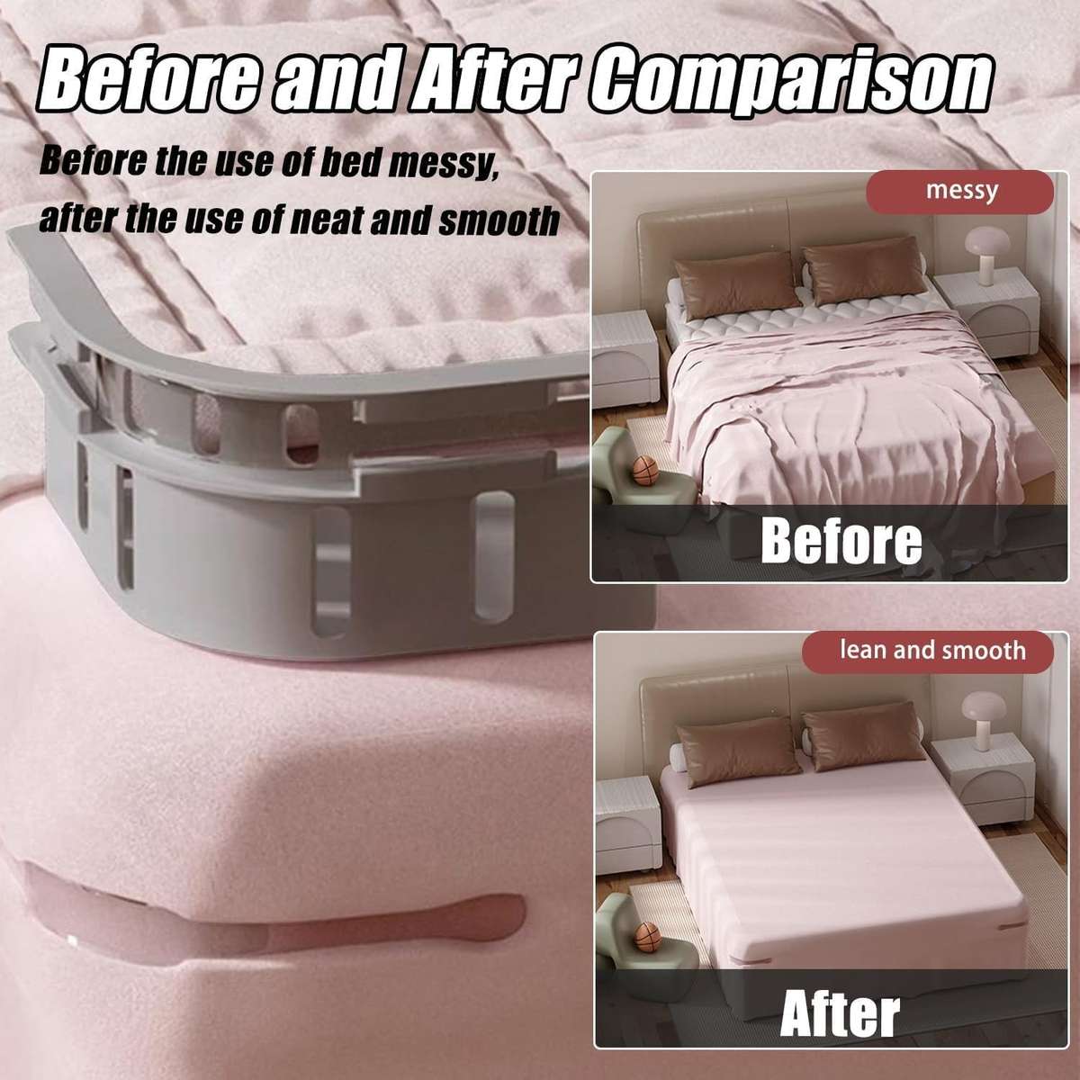 Bed Sheet Holder  Corner Locking Clips - White
