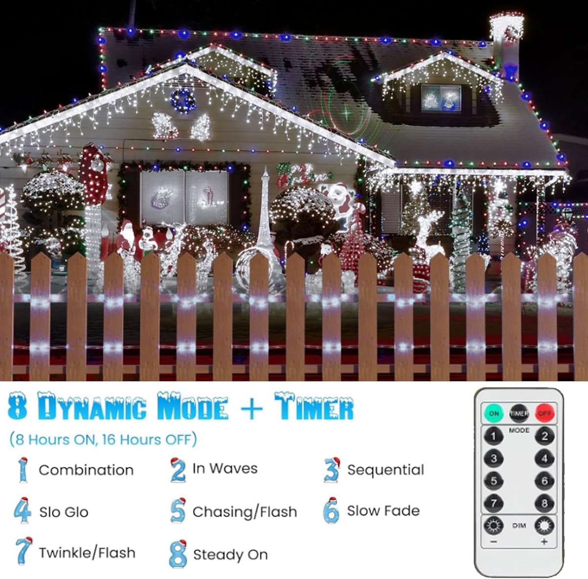 200 LED 8 Mode USB Tube Light/White