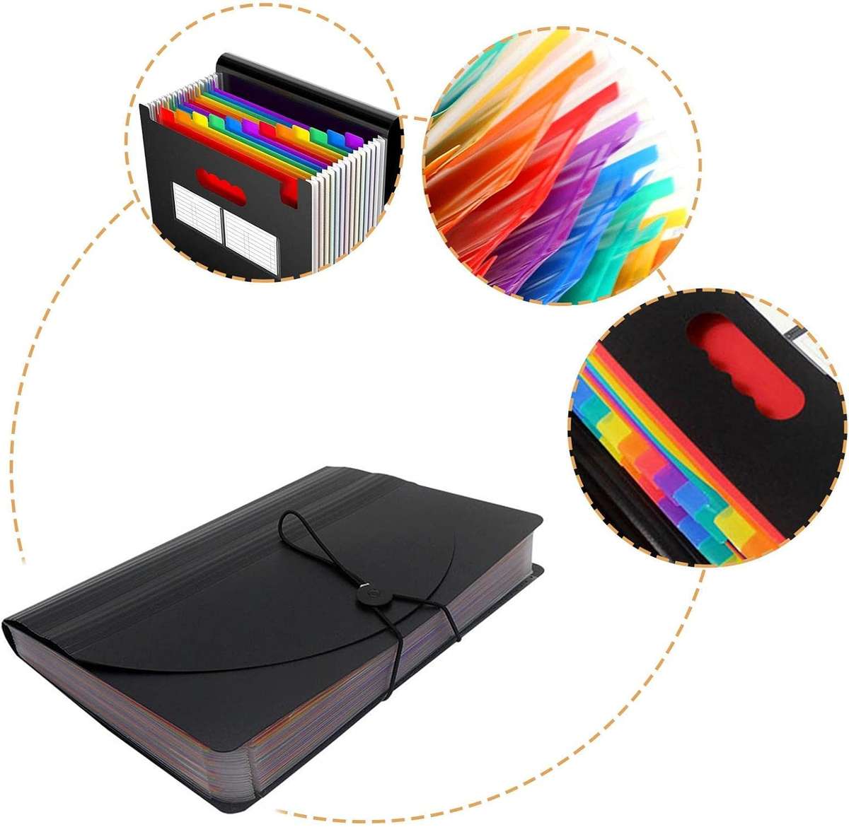 A4 Accordion Expandable Document Folder - 12 Color Coded Slots