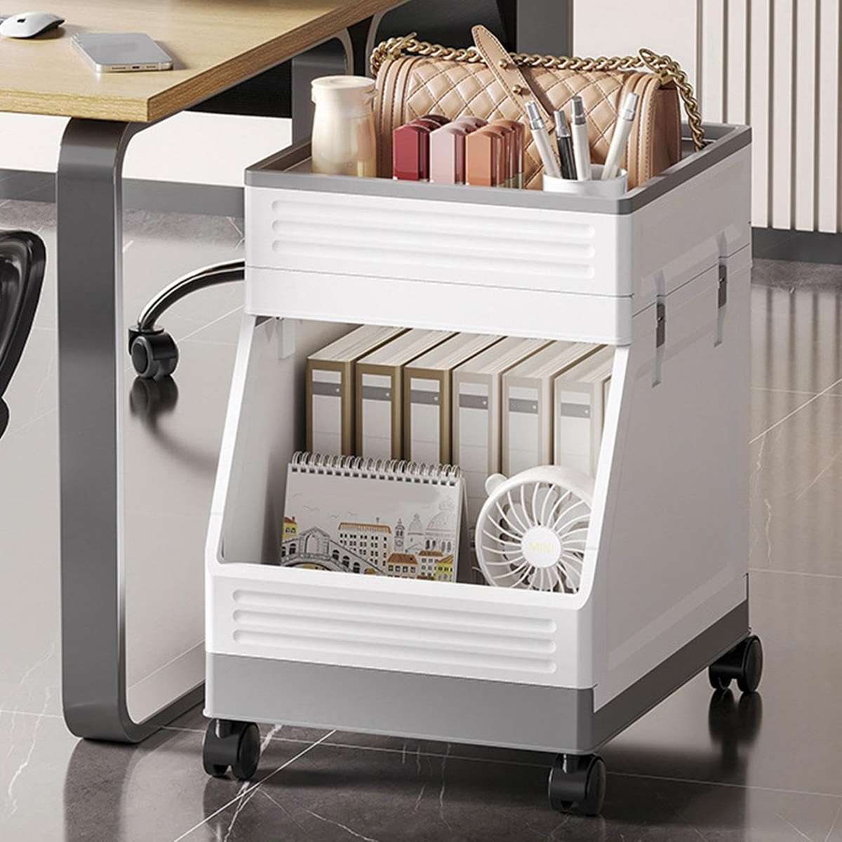 2 Tier Rolling Utility Cart