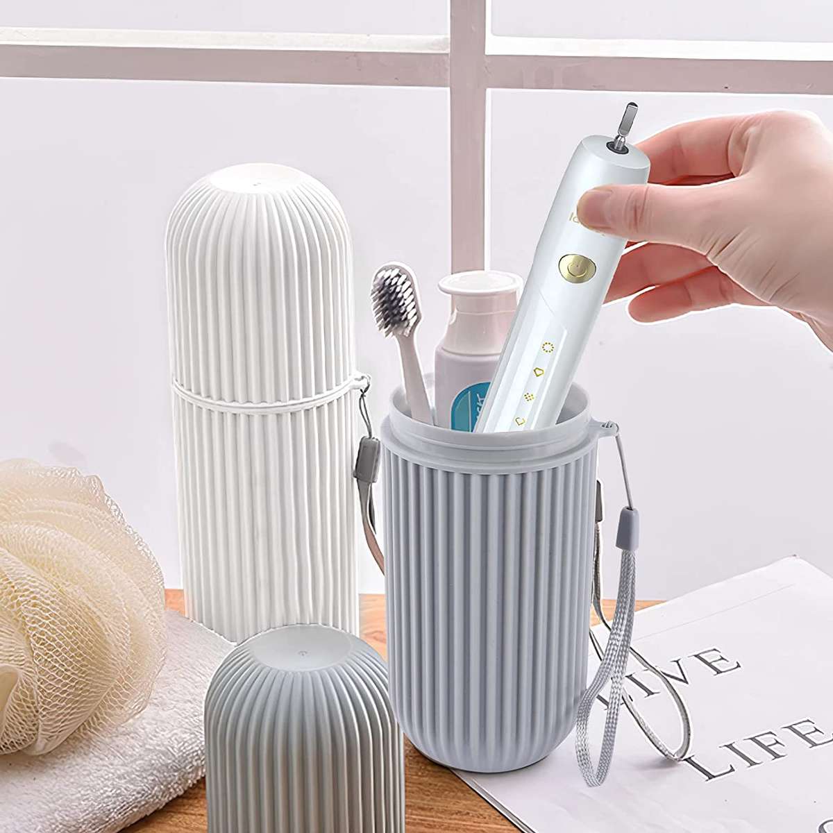 Portable Travel Toothbrush Case-GREY