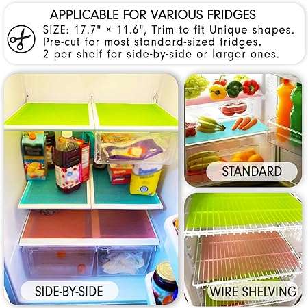 Anti-Slip Easy Clean Fridge Liners 4pc/Pink