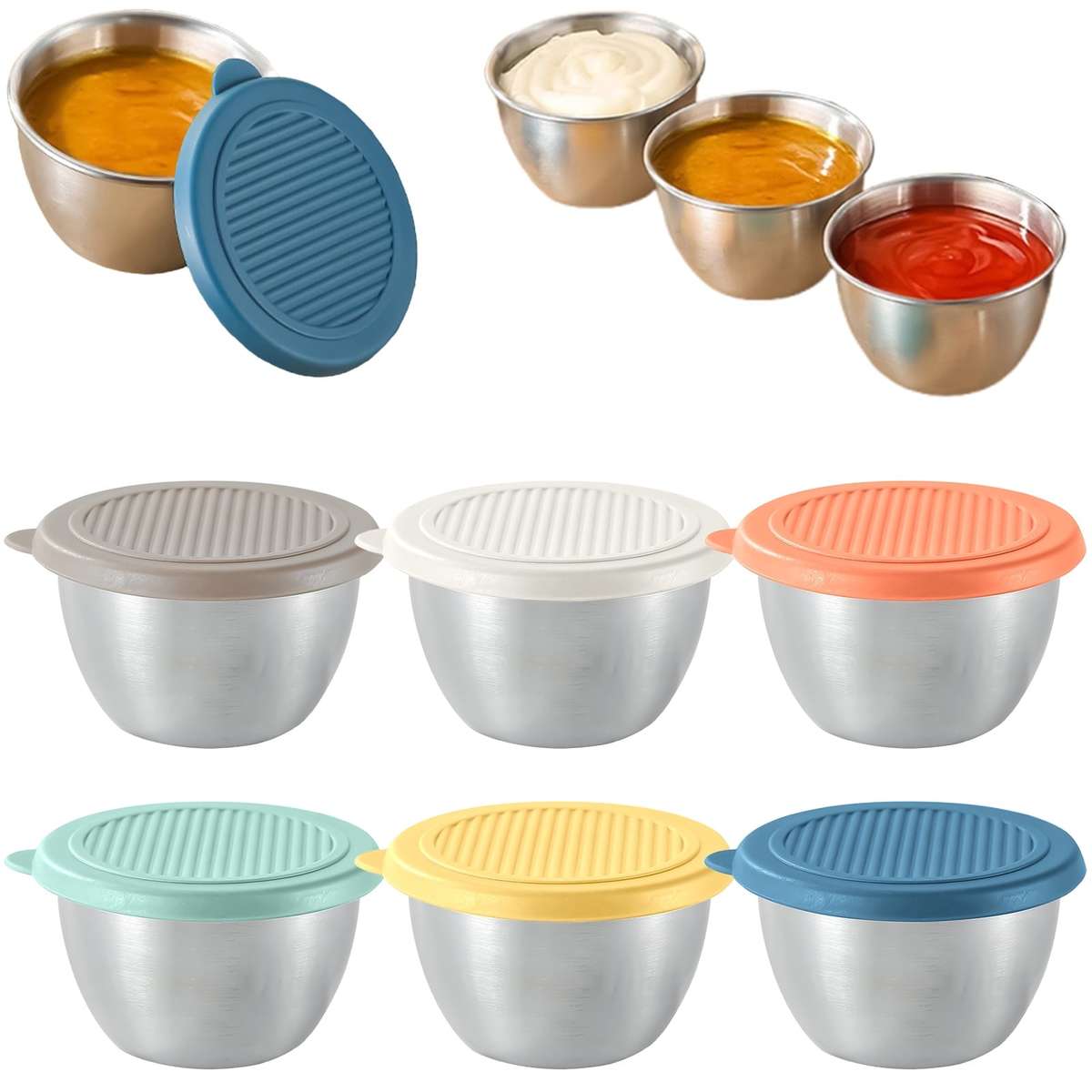 MiniSeal Stainless Steel Condiment Cups