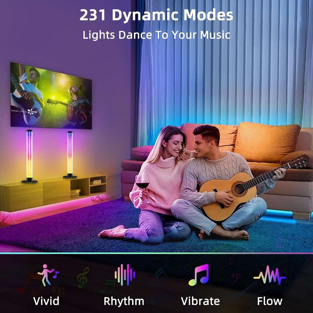 LED Light Bars  360° Smart RGB Background Lighting