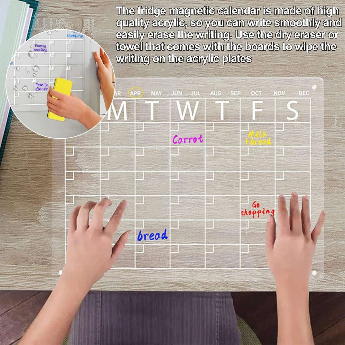 Magnetic Acrylic Fridge Calendar Planner