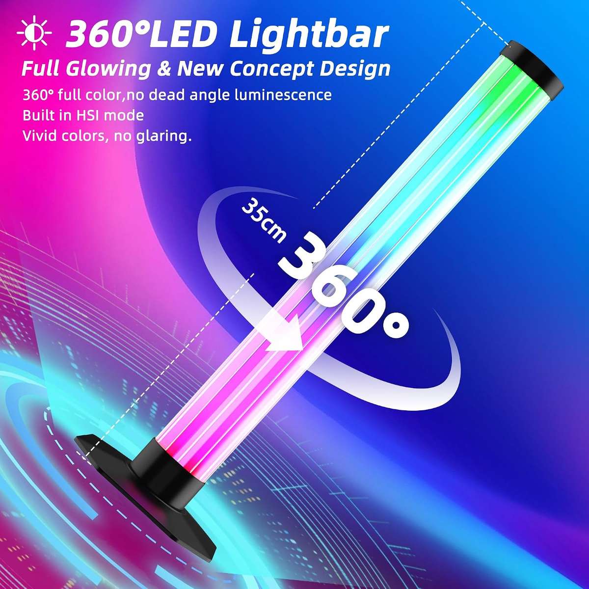 LED Light Bars  360° Smart RGB Background Lighting