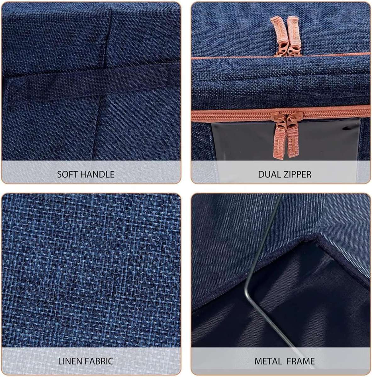 64l Foldable Clothes Storage Box - Navy