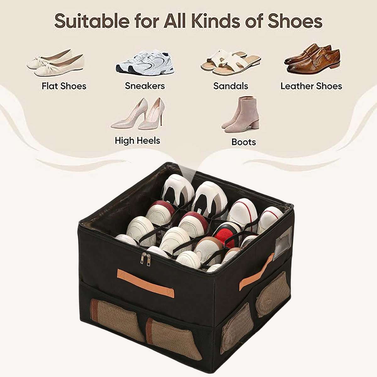 Home Textile Storage Organizer  Foldable with Side Pockets