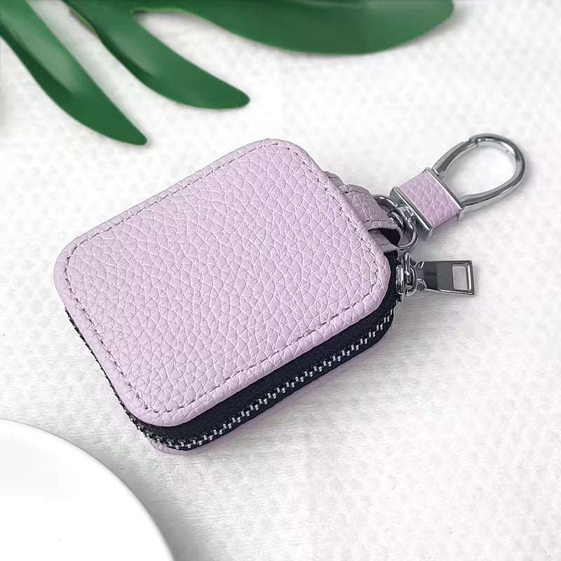 Faux Leather Mini Keychain Pouch & Earbuds Case