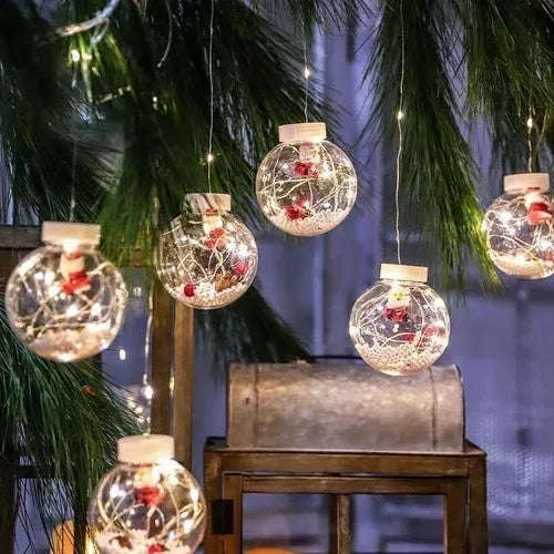 Snow Globe Santa Fairy Bulbs - 3m