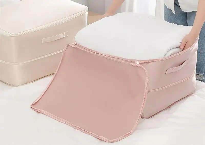 SatinDrill Quilt Compression Storage Bag  150L Capacity, Dual Zippers, Premium Nylon - Cream