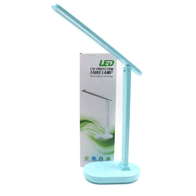 LED Eye Protection Desk Lamp  USB Powered, Anti-Glare, Compact Design - Blue