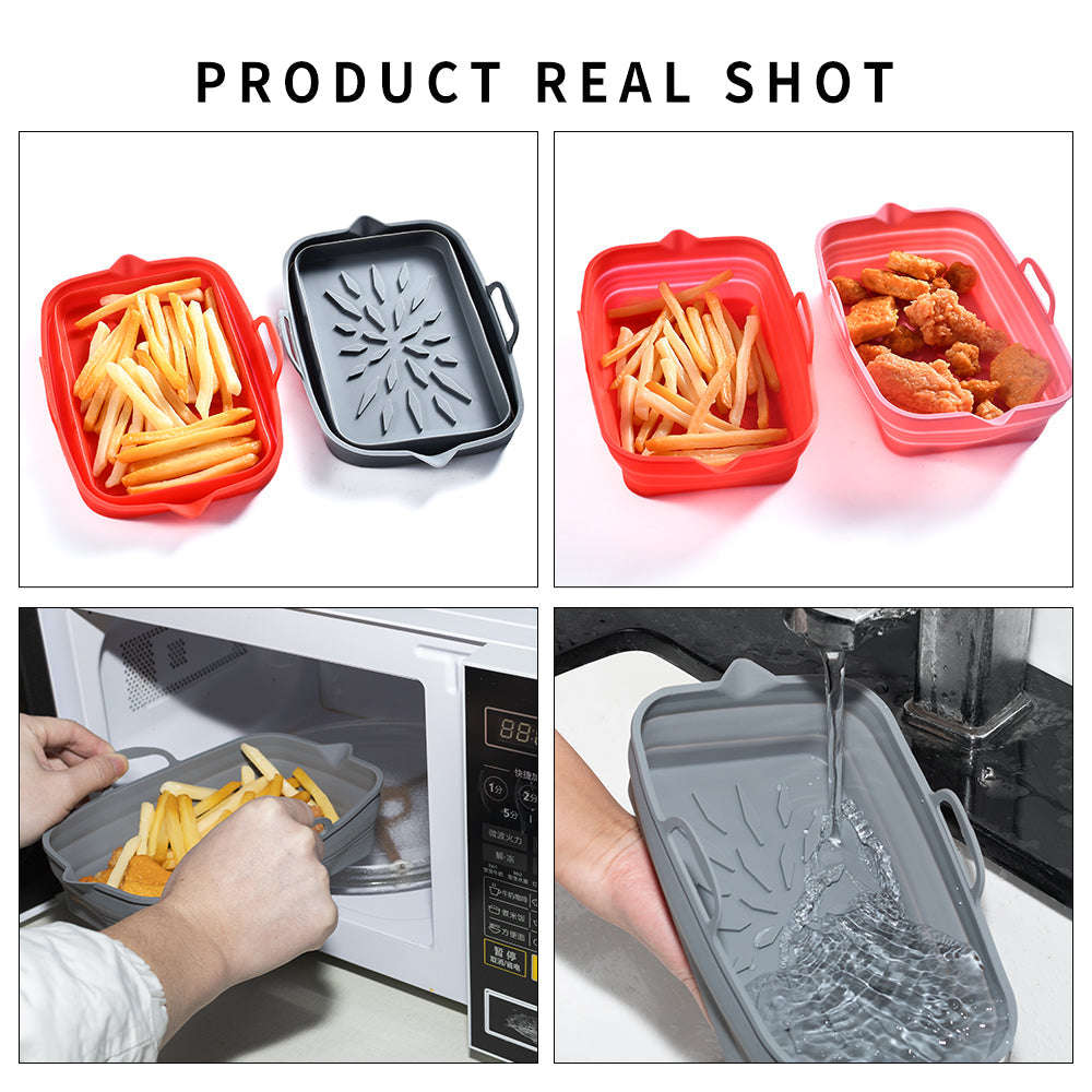 Rectangular Foldable Silicone Tray-Grey