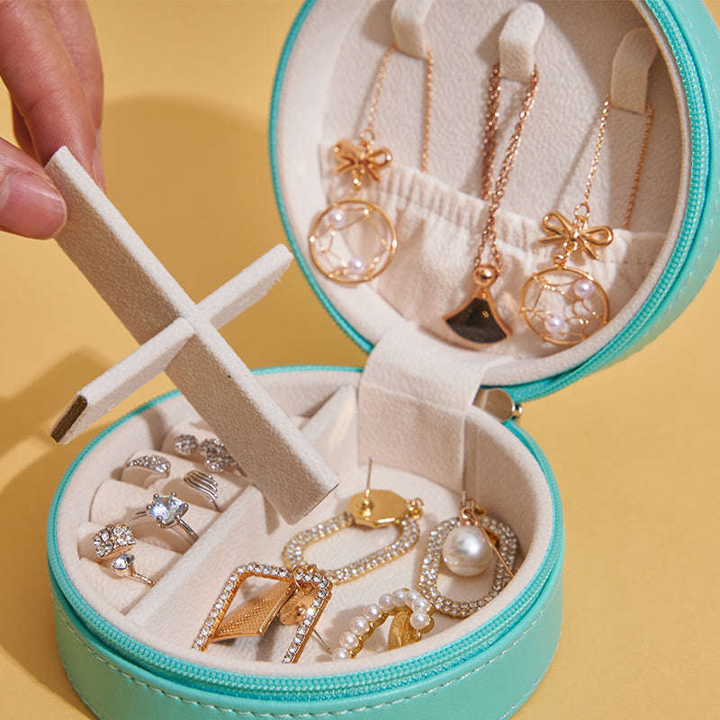 Portable Round Jewellery Organizer-Pink