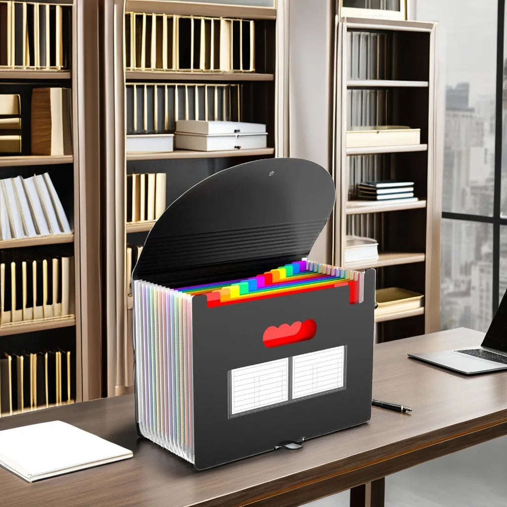 A4 Accordion Expandable Document Folder - 12 Color Coded Slots