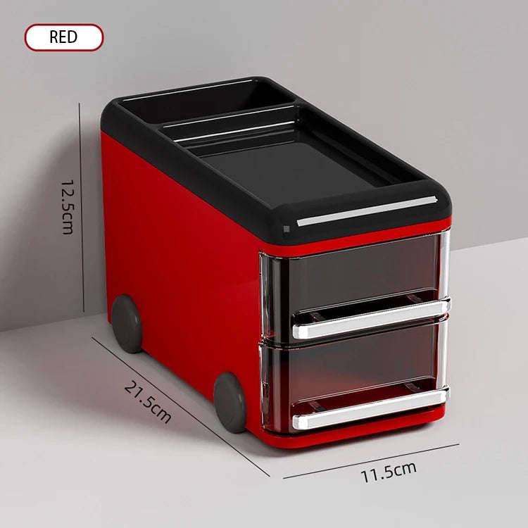 Double Decker Bus Stationary Organizer-Red