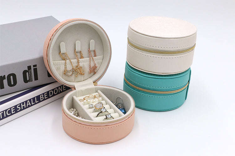 Portable Round Jewellery Organizer-Pink