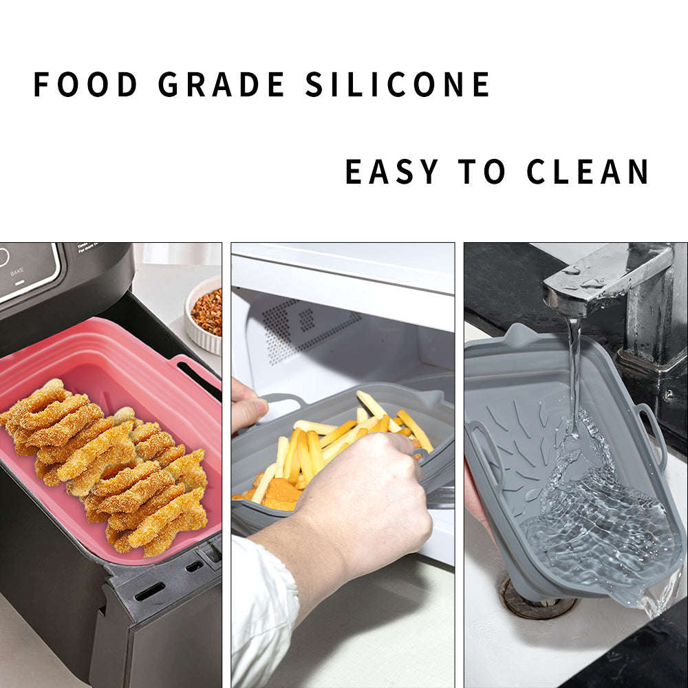 Rectangular Foldable Silicone Tray-Grey