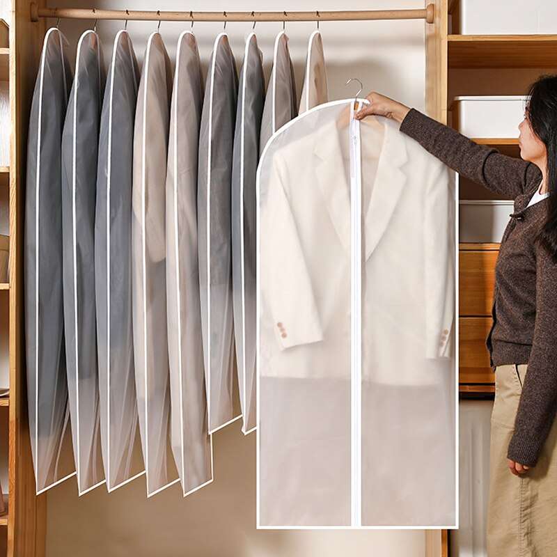 Lightweight Clear Full Zipper Garment Bags - 5 Pack