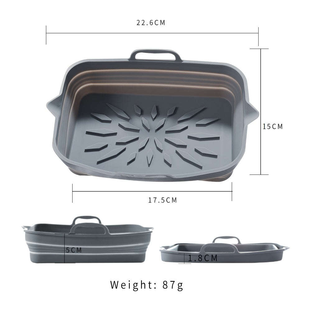 Rectangular Foldable Silicone Tray-Grey