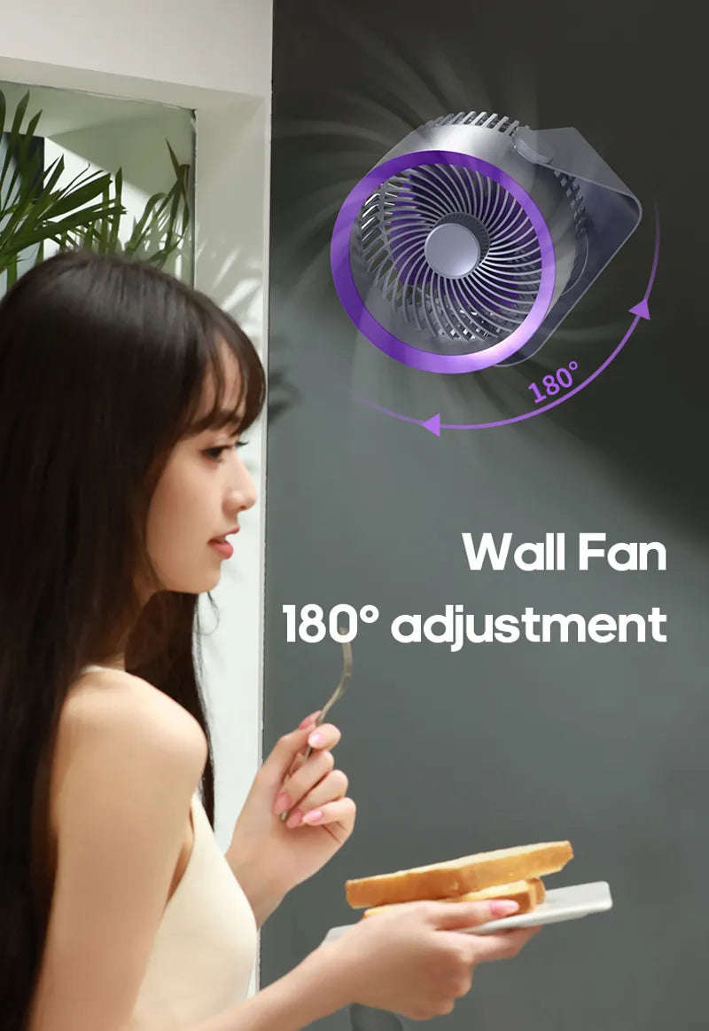 Rechargeable Portable Desktop Fan Ventilator/Grey