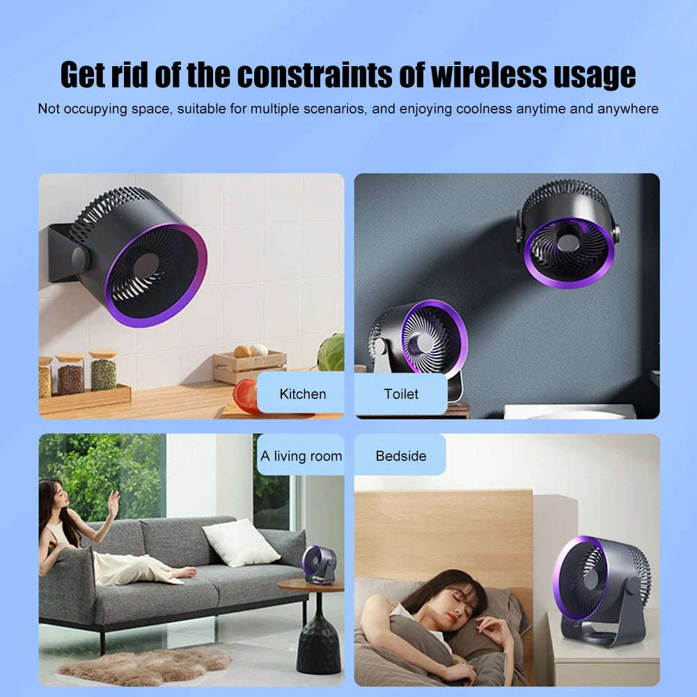 Rechargeable Portable Desktop Fan Ventilator/Grey
