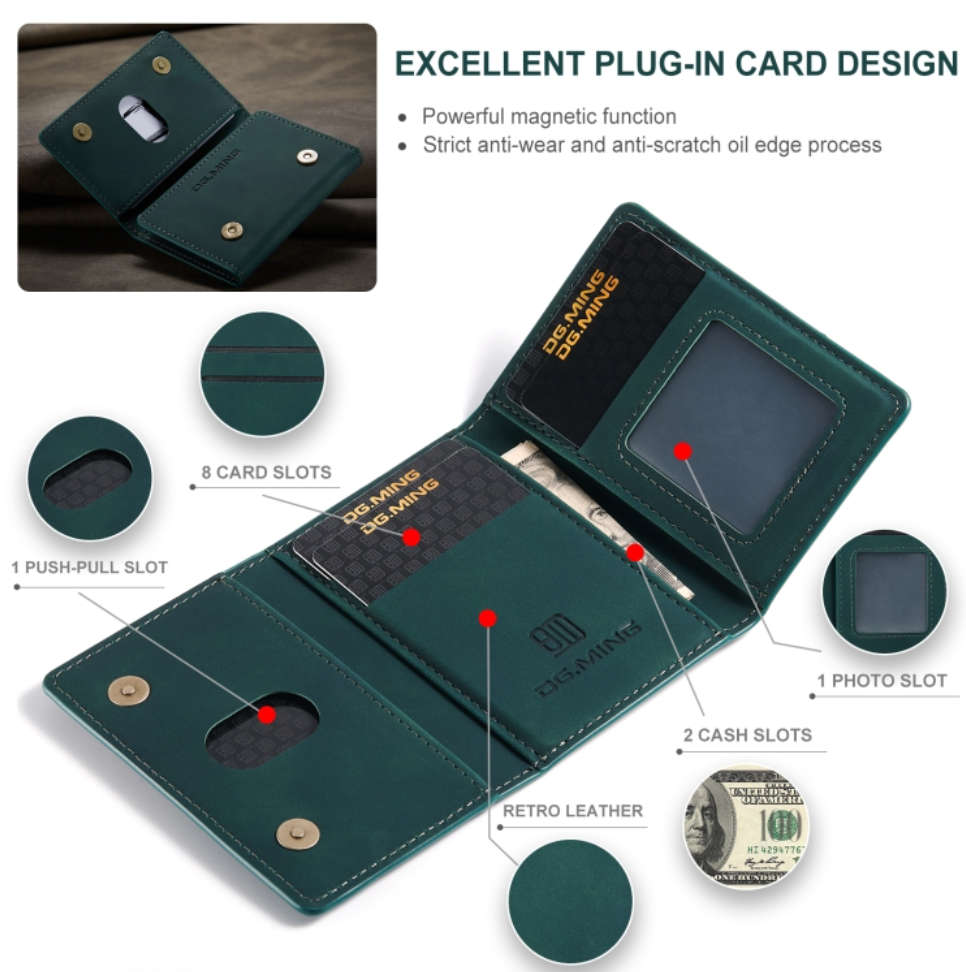 High End Magnetic Super Slim Wallet-Green
