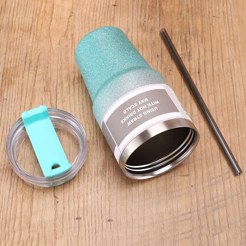 620ml Stainless Steel Glitter Insulated Bottle - Pink