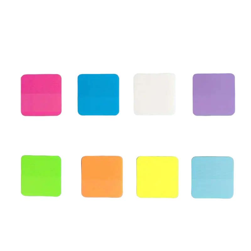 Transparent Coloured Sticky Notes 8 x 20pc