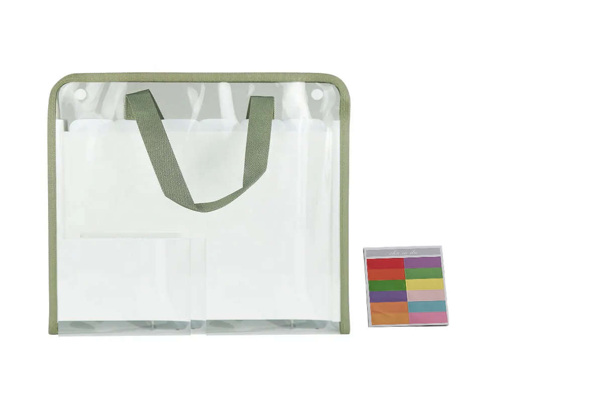 Transparent 13 Pocket A4 Carry Bag - Blue