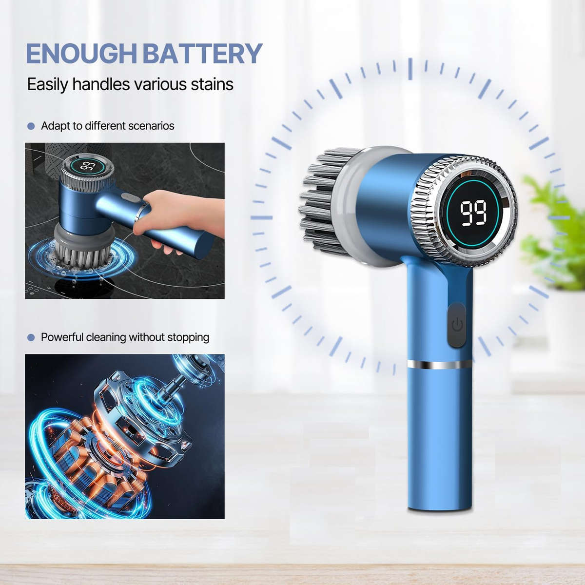 ScrubSmart Electric Cleaning Brush - Blue