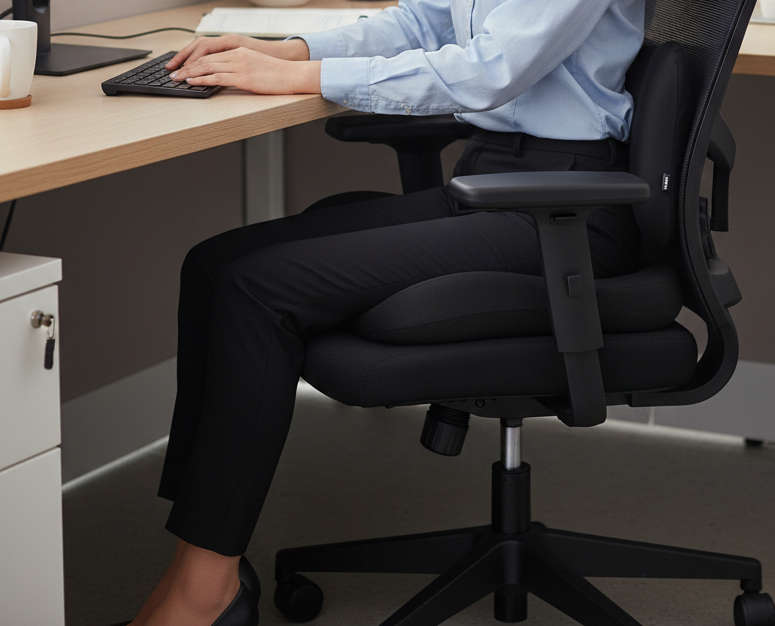 Ergonomic Memory Foam Seat Cushion  Lumbar Support Pillow Combo