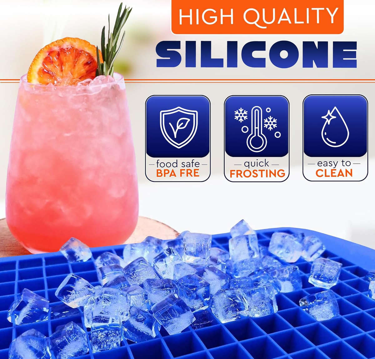 160 Square Silicone Ice Tray