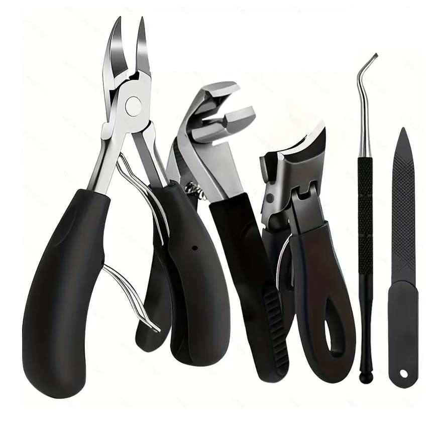 5pc Professional Heavy-Duty Toenail Clipper Set for Ingrown & Thick Toenails