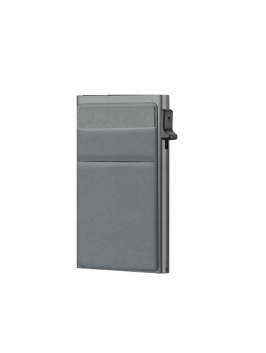 Ultra Slim RFID Pop Up Card Holder With Quick Access Double Pouch - Black