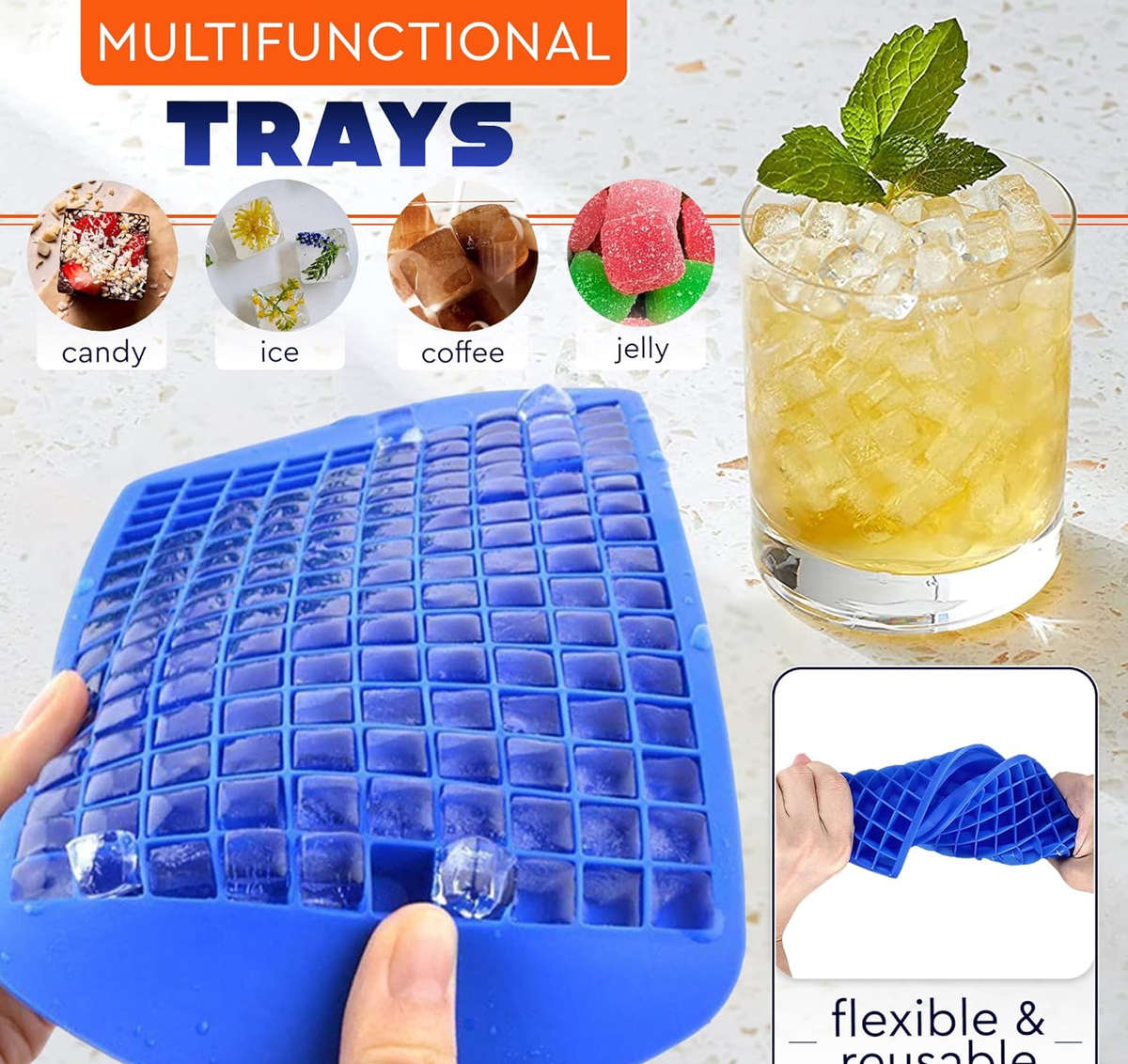 160 Square Silicone Ice Tray