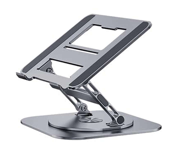 Adjustable Metal Laptop Stand with 360° Rotating Base