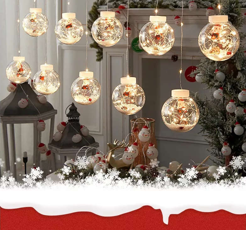 Snow Globe Santa Fairy Bulbs - 3m