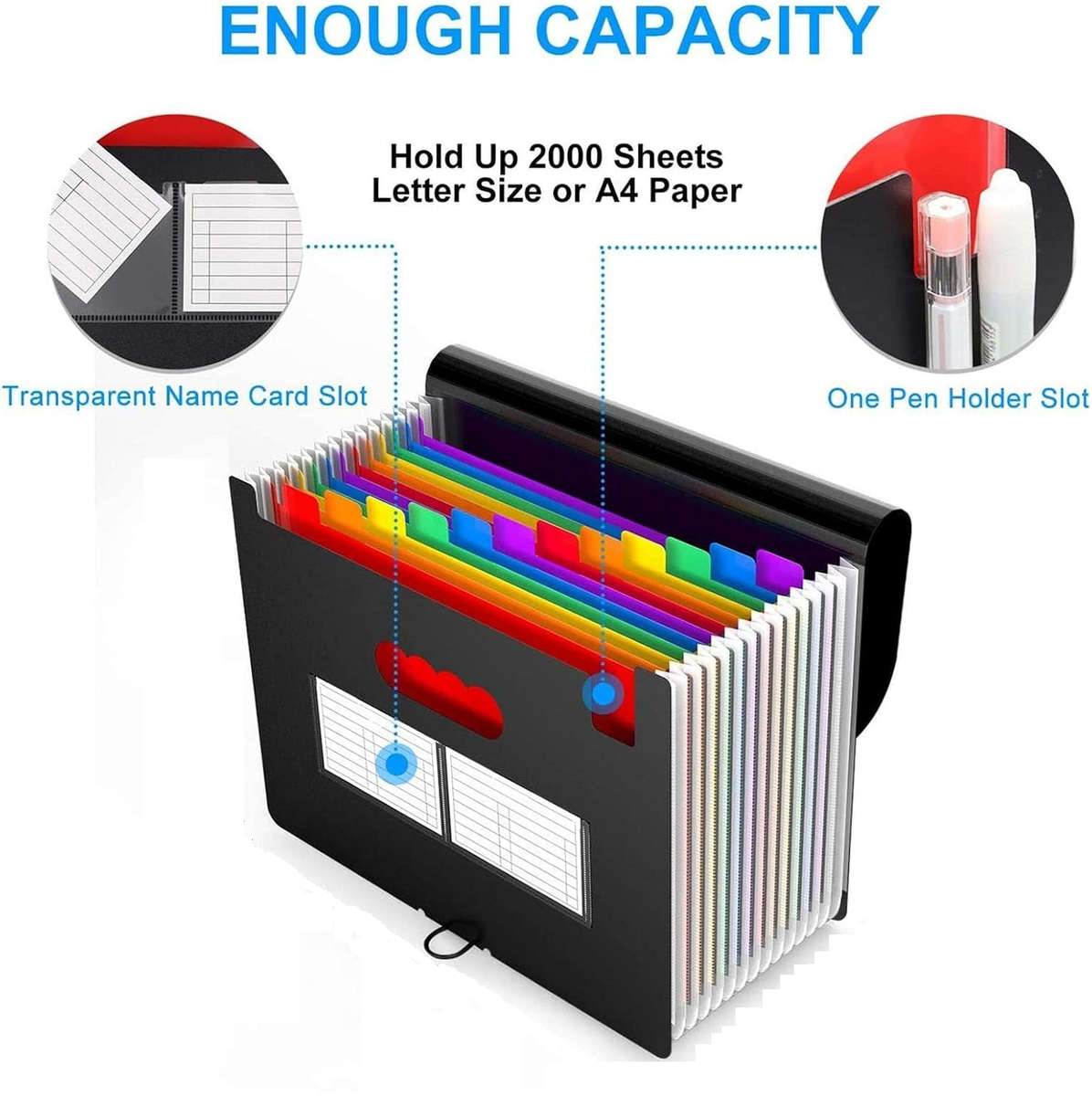 A4 Accordion Expandable Document Folder - 12 Color Coded Slots