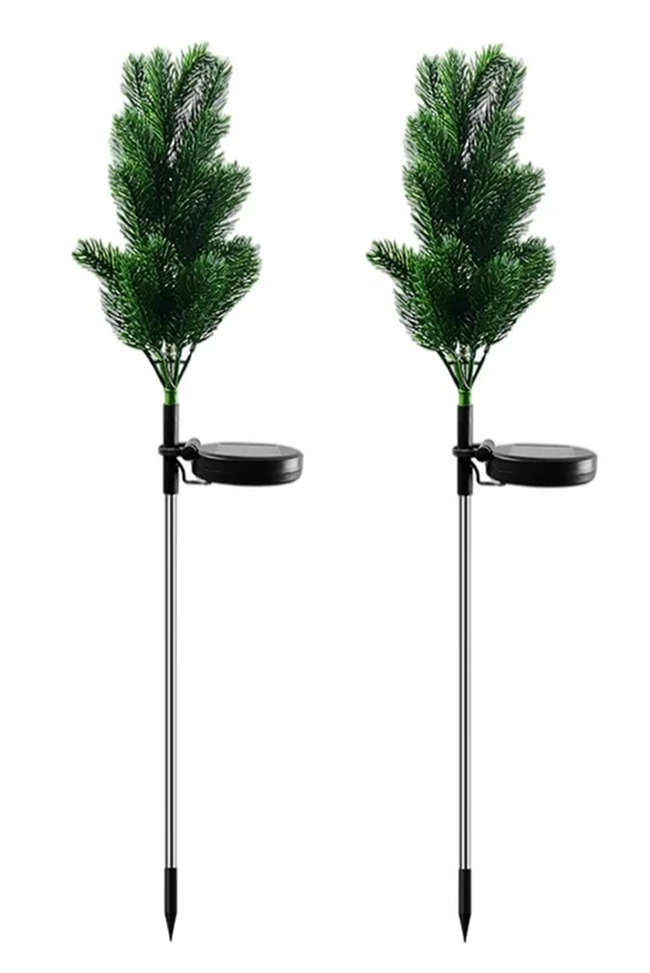 2 pack SolarGlow LED Christmas Tree Lawn Light  Waterproof, Colorful, Auto-On