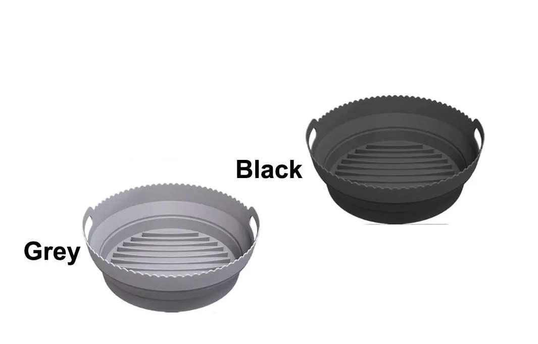 EasiClean Air fryer Foldable Silicone Grill Pot with Handles/Black