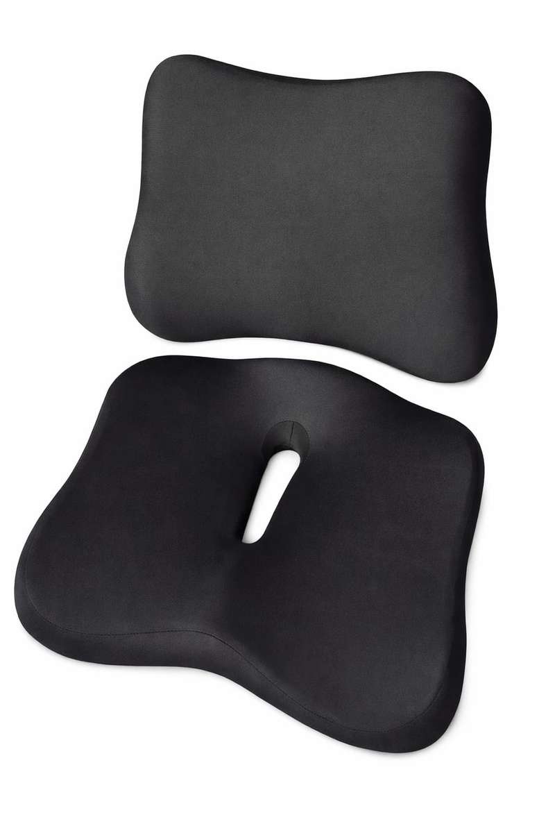 Ergonomic Memory Foam Seat Cushion  Lumbar Support Pillow Combo