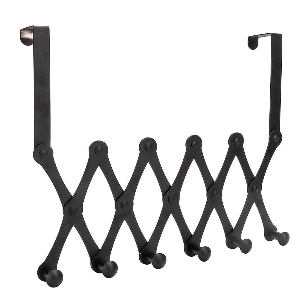 Over-The-Door Hook  Foldable Coat Rack, Heavy-Duty Stainless Steel 6 Hooks