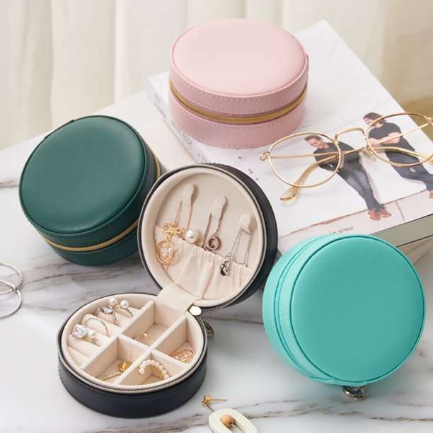 Portable Round Jewellery Organizer-Pink