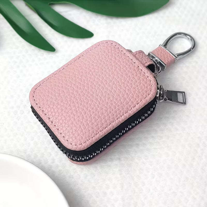 Faux Leather Mini Keychain Pouch & Earbuds Case