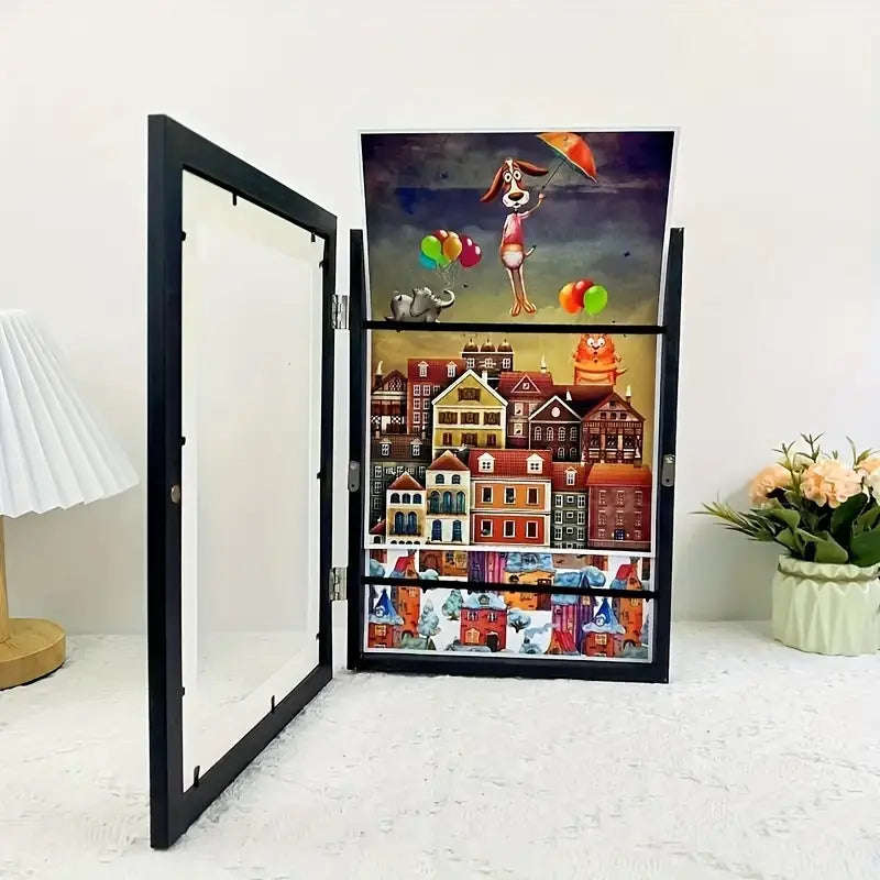 Front Opening Wooden Art Display Frame-White